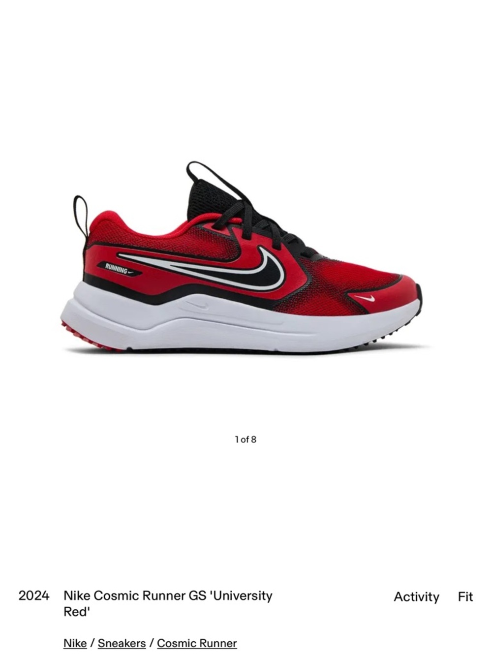 Nike Youth Running Shoes - Red and Black